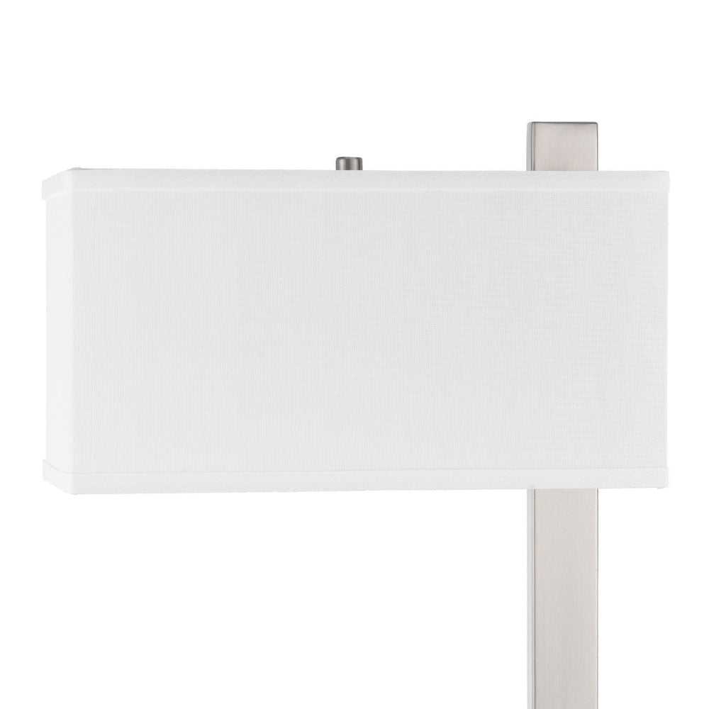 Nacy Table Lamp 1 Power Outlet and USB Port Chrome Steel 25 Inch BM323986