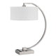 Fory Table Lamp, 2 Outlets, 1 USB Port, Curved Chrome Steel 26 Inch
