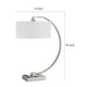 Fory Table Lamp 2 Outlets 1 USB Port Curved Chrome Steel 26 Inch BM323987