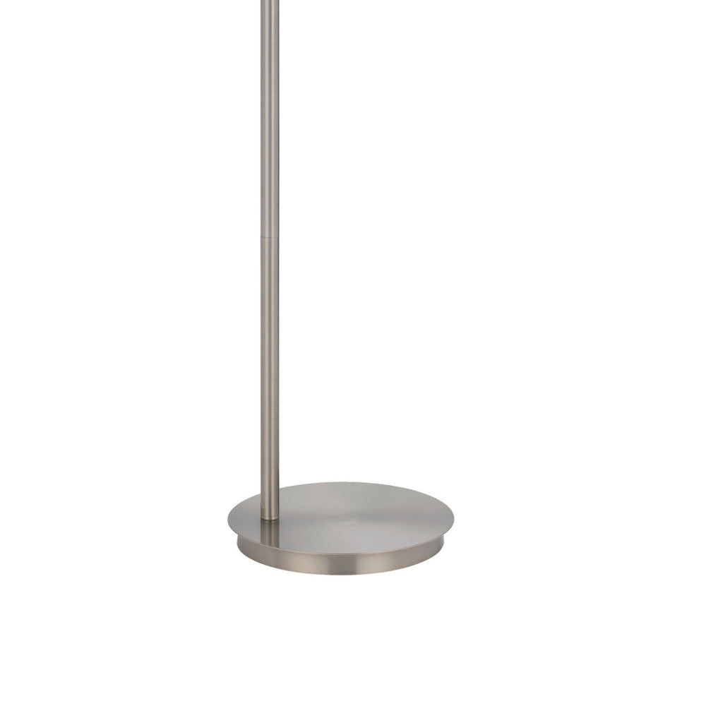 Lavy Floor Lamp Slim Chrome Pole Base White Hardback Shade 62 Inch BM323988