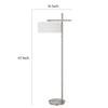 Lavy Floor Lamp Slim Chrome Pole Base White Hardback Shade 62 Inch BM323988