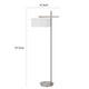 Lavy Floor Lamp Slim Chrome Pole Base White Hardback Shade 62 Inch BM323988
