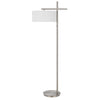 Lavy Floor Lamp, Slim Chrome Pole Base, White Hardback Shade 62 Inch