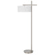 Lavy Floor Lamp, Slim Chrome Pole Base, White Hardback Shade 62 Inch