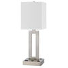 Arny Table Lamp 1 Outlet 2 USB Slim Cutout Steel Base 24 Inch BM323989