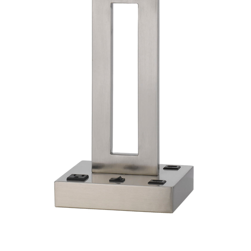 Arny Table Lamp 1 Outlet 2 USB Slim Cutout Steel Base 24 Inch BM323989