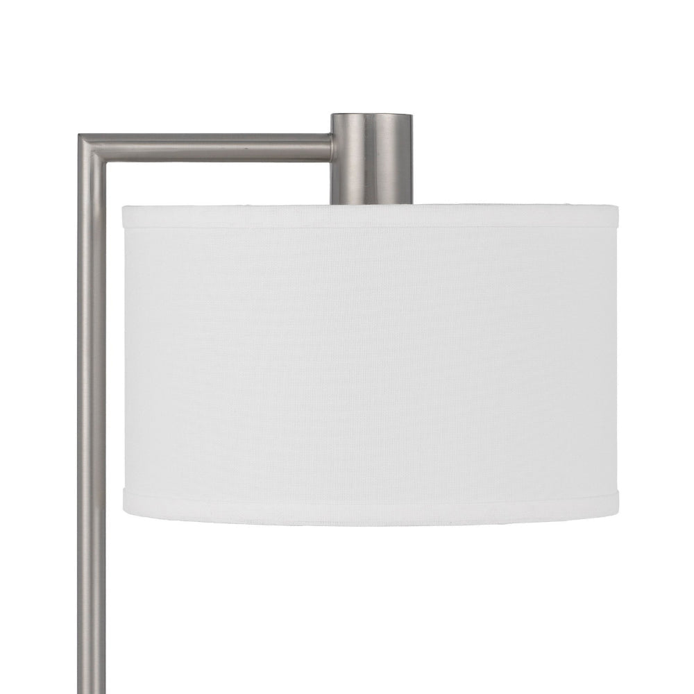Ano Table Lamp 2 Outlets 1 USB White Shade Chrome Metal 22 Inch BM323990