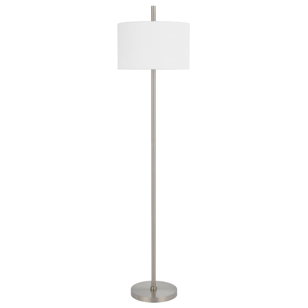 Ano Floor Lamp Slim Frame White Drum Shade Chrome Metal 67 Inch BM323991