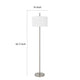 Ano Floor Lamp Slim Frame White Drum Shade Chrome Metal 67 Inch BM323991