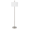 Ano Floor Lamp, Slim Frame, White Drum Shade, Chrome Metal 67 Inch