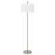Ano Floor Lamp, Slim Frame, White Drum Shade, Chrome Metal 67 Inch