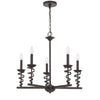 Bah 26 Inch Chandelier Spiral Candelabra w Hanging Chain Black BM323994