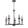 Bah 26 Inch Chandelier, Spiral Candelabra w Hanging Chain, Black