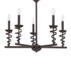 Bah 26 Inch Chandelier Spiral Candelabra w Hanging Chain Black BM323994
