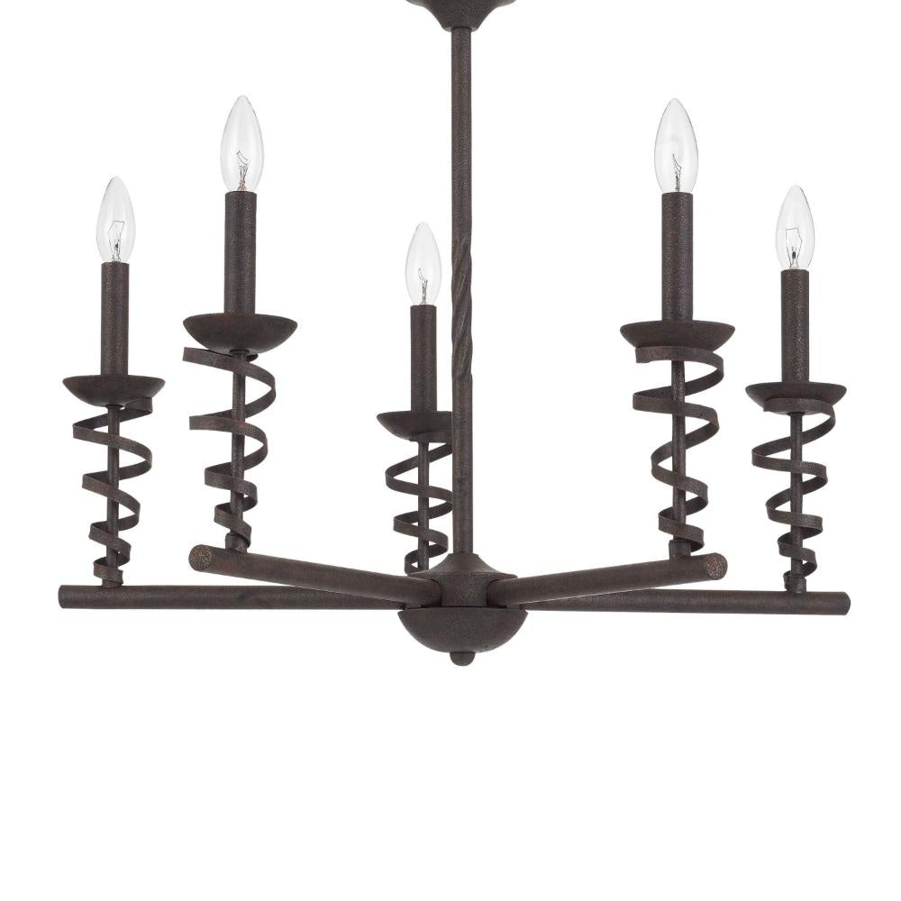Bah 26 Inch Chandelier Spiral Candelabra w Hanging Chain Black BM323994