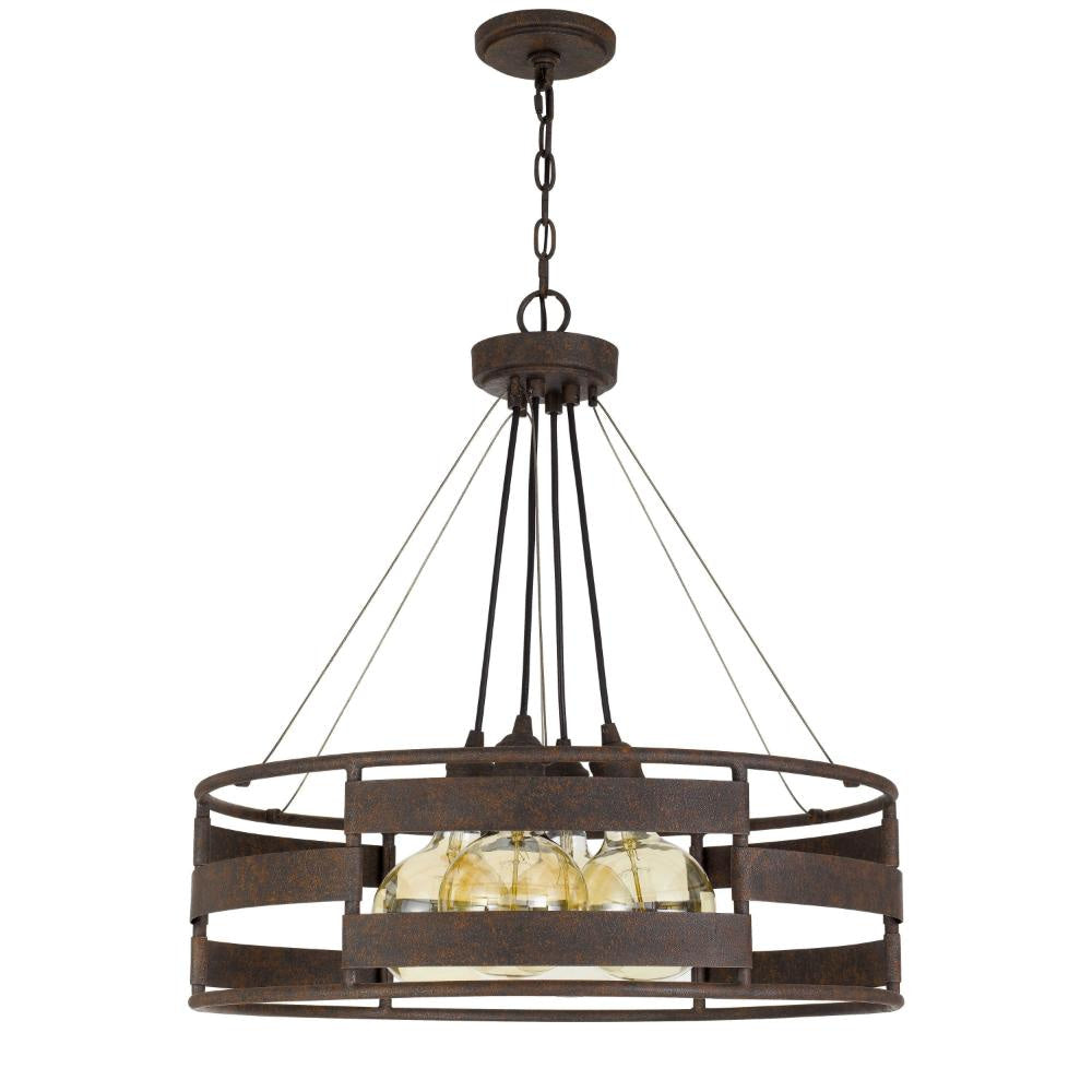 Frot 24 Inch Chandelier w Light Bulbs Suspended Cable Design Rust BM323995
