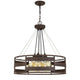 Frot 24 Inch Chandelier w Light Bulbs Suspended Cable Design Rust BM323995
