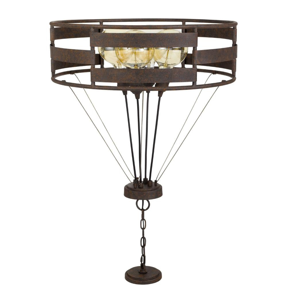 Frot 24 Inch Chandelier w Light Bulbs Suspended Cable Design Rust BM323995