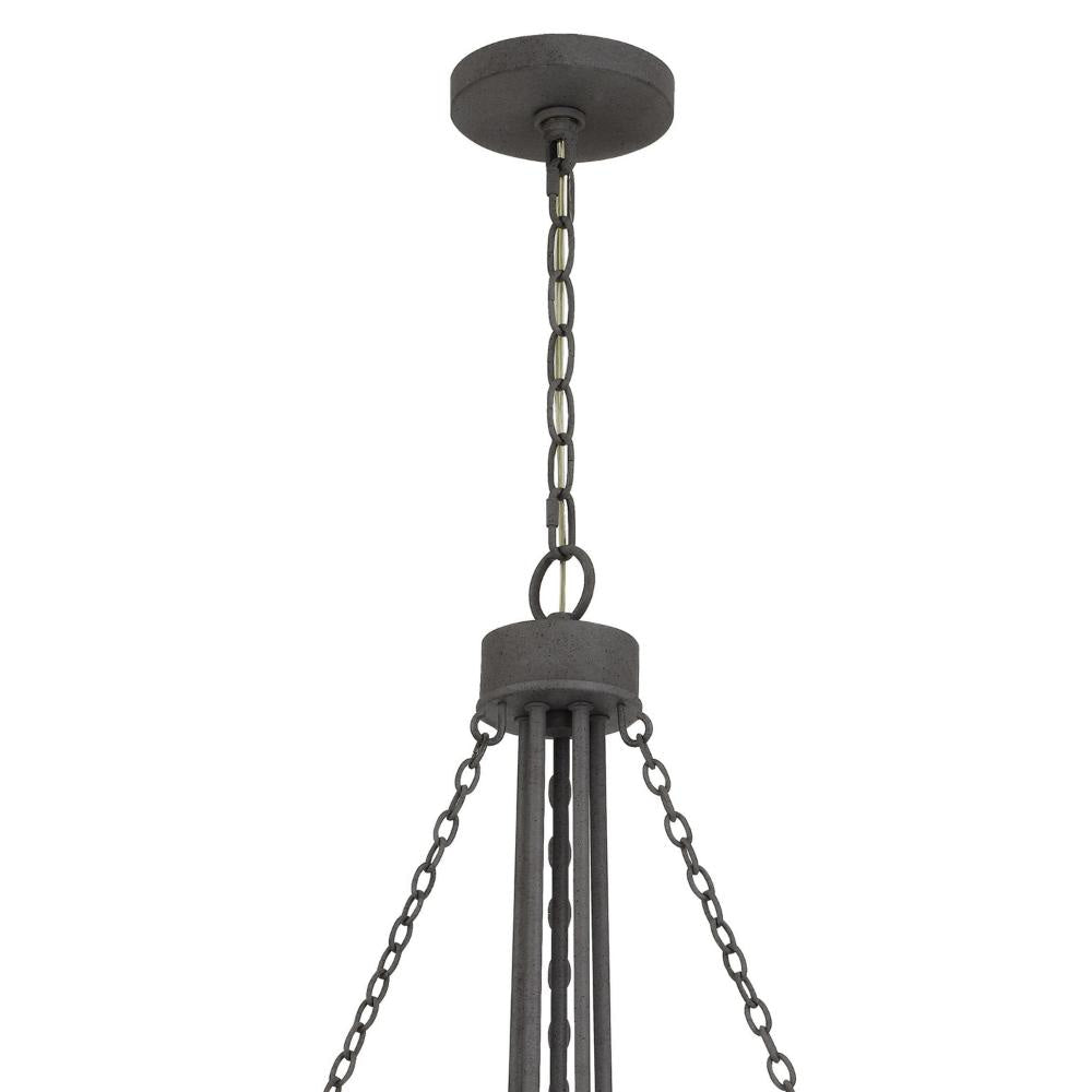Nexy 24 Inch Chandelier 5 Light Bulb Sockets Gray Metal Cage Design BM323996