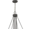 Nexy 29 Inch Chandelier 8 Light Bulb Sockets Gray Metal Cage Design BM323997