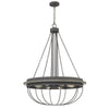 Nexy 29 Inch Chandelier, 8 Light Bulb Sockets, Gray Metal Cage Design