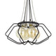 Lima 22 Inch Chandelier w 4 Light Bulbs Black Metal Cage Design BM323998