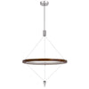 Erbo 11 Inch Pendant Light Fixture, Dimmable LED, Pine Wood and Chrome