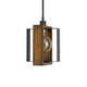 Gen 9 Inch Mini Pendant Light Fixture w Bulb Black Metal Pine Wood BM324000