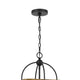 Rio 16 Inch Chandelier w Upturned Lights and Canopy Wood Black Metal BM324001