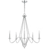Wehy 30 Inch Chandelier w Canopy Chrome Metal Candelabra Design BM324002