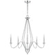 Wehy 30 Inch Chandelier w Canopy Chrome Metal Candelabra Design BM324002