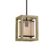 Acia 8 Inch Pendant Light Rustic Brown Organza Shade Wood Metal BM324004