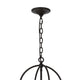 Acia 12 Inch Chandelier Distressed Brown Organza Shade Wood Metal BM324005