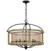 Acia 26 Inch Chandelier Classic Round Organza Shade Wood Metal BM324007