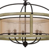 Acia 26 Inch Chandelier Classic Round Organza Shade Wood Metal BM324007