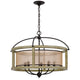 Acia 26 Inch Chandelier, Classic Round Organza Shade Wood, Metal