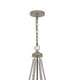 Maci 28 Inch Chandelier White Beaded Candelabra Design Brown Wood BM324009