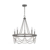 Lony 26 Inch Chandelier with White Beaded Candelabra Design Metal BM324010
