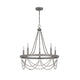Lony 26 Inch Chandelier with White Beaded Candelabra Design Metal BM324010