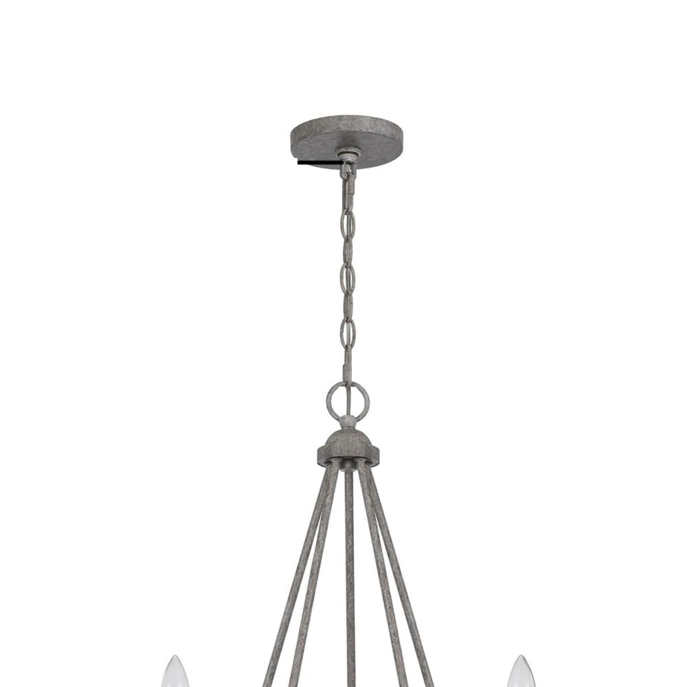 Lony 26 Inch Chandelier with White Beaded Candelabra Design Metal BM324010