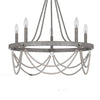 Lony 26 Inch Chandelier with White Beaded Candelabra Design Metal BM324010