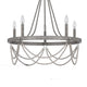 Lony 26 Inch Chandelier with White Beaded Candelabra Design Metal BM324010