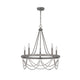 Lony 26 Inch Chandelier with White Beaded Candelabra Design, Metal