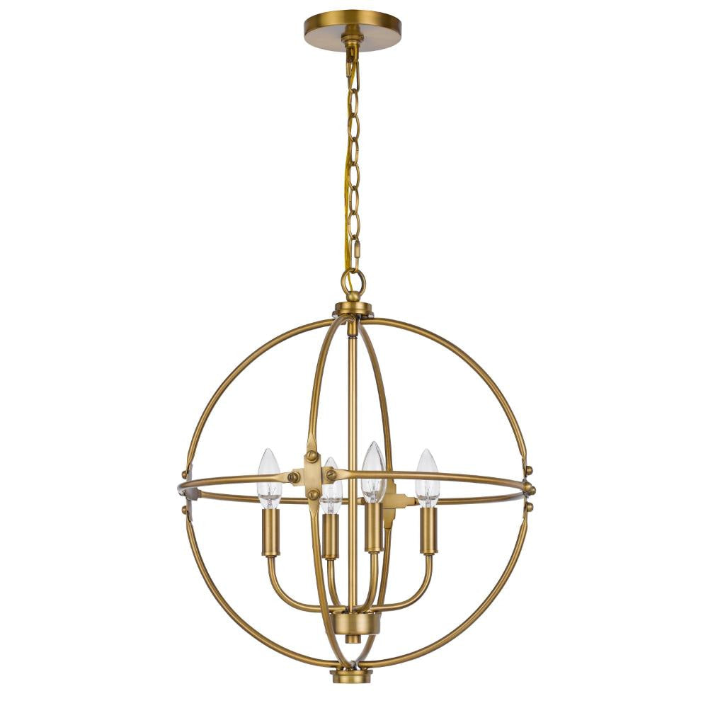 Shefy 18 Inch Chandelier Locked Ring Candelabra Design Brass Metal BM324011