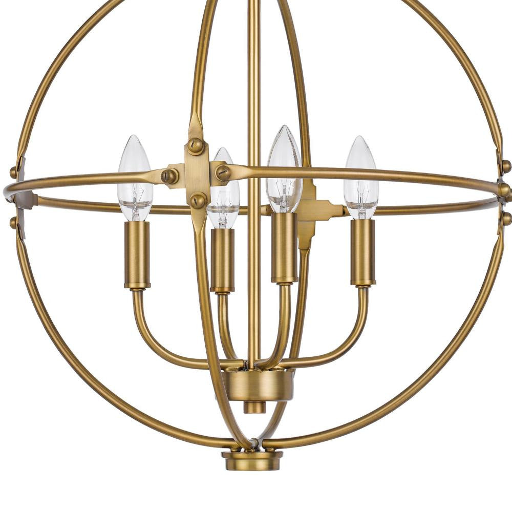 Shefy 18 Inch Chandelier Locked Ring Candelabra Design Brass Metal BM324011