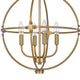 Shefy 18 Inch Chandelier Locked Ring Candelabra Design Brass Metal BM324011