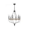 Omy 26 Inch Chandelier Distressed Wood Wheel Candelabra Design Black BM324012