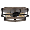 Weny 13 Inch Flush Mount Ceiling Light Fixture Brown and Black Round BM324014