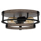 Weny 13 Inch Flush Mount Ceiling Light Fixture Brown and Black Round BM324014