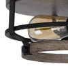 Weny 13 Inch Flush Mount Ceiling Light Fixture Brown and Black Round BM324014